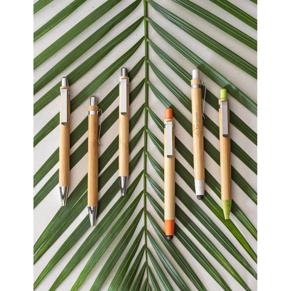 Greeny. Ball Pen And Mechanical Pencil Set In Bamboo