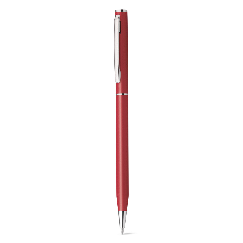 Lesley Metallic. Aluminium Ball Pen With Clip And Twist Mechanism