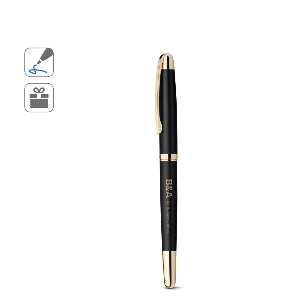Ezekiel Roller. Metal Rollerball With Gold Trim