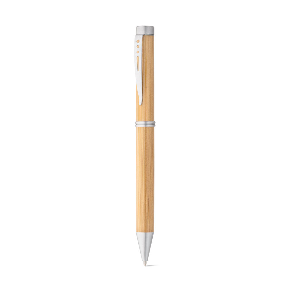 Lake. Bamboo Ball Pen With Twist Mechanism And Metal Clip