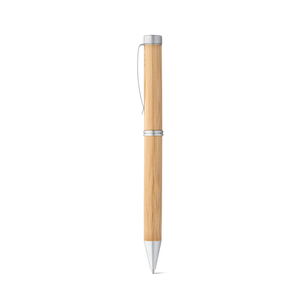 Lake. Bamboo Ball Pen With Twist Mechanism And Metal Clip