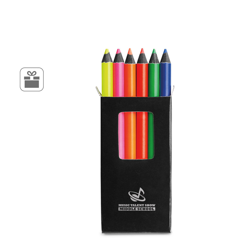 Memling. Pencil Box With 6 Coloured Pencils