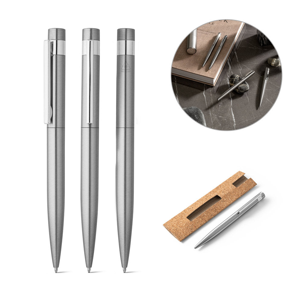 Alexa. Ballpoint Pen With Stainless Steel Body (53% Rss) And Clip