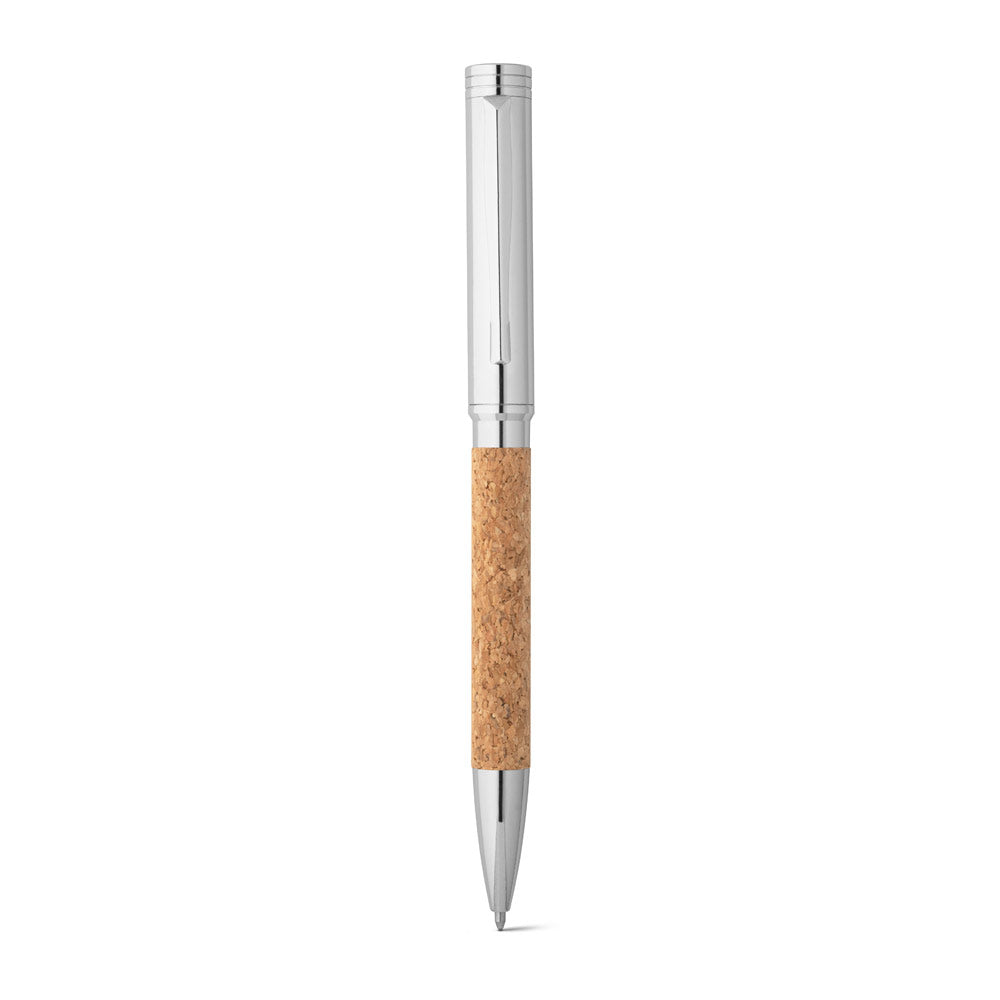 Corko. Cork And Metal Ballpoint Pen With Twist Mechanism
