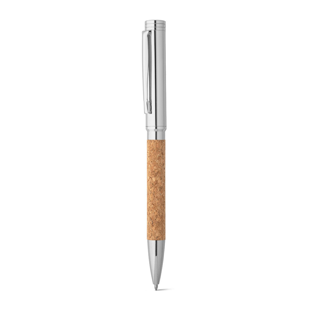 Corko. Cork And Metal Ballpoint Pen With Twist Mechanism