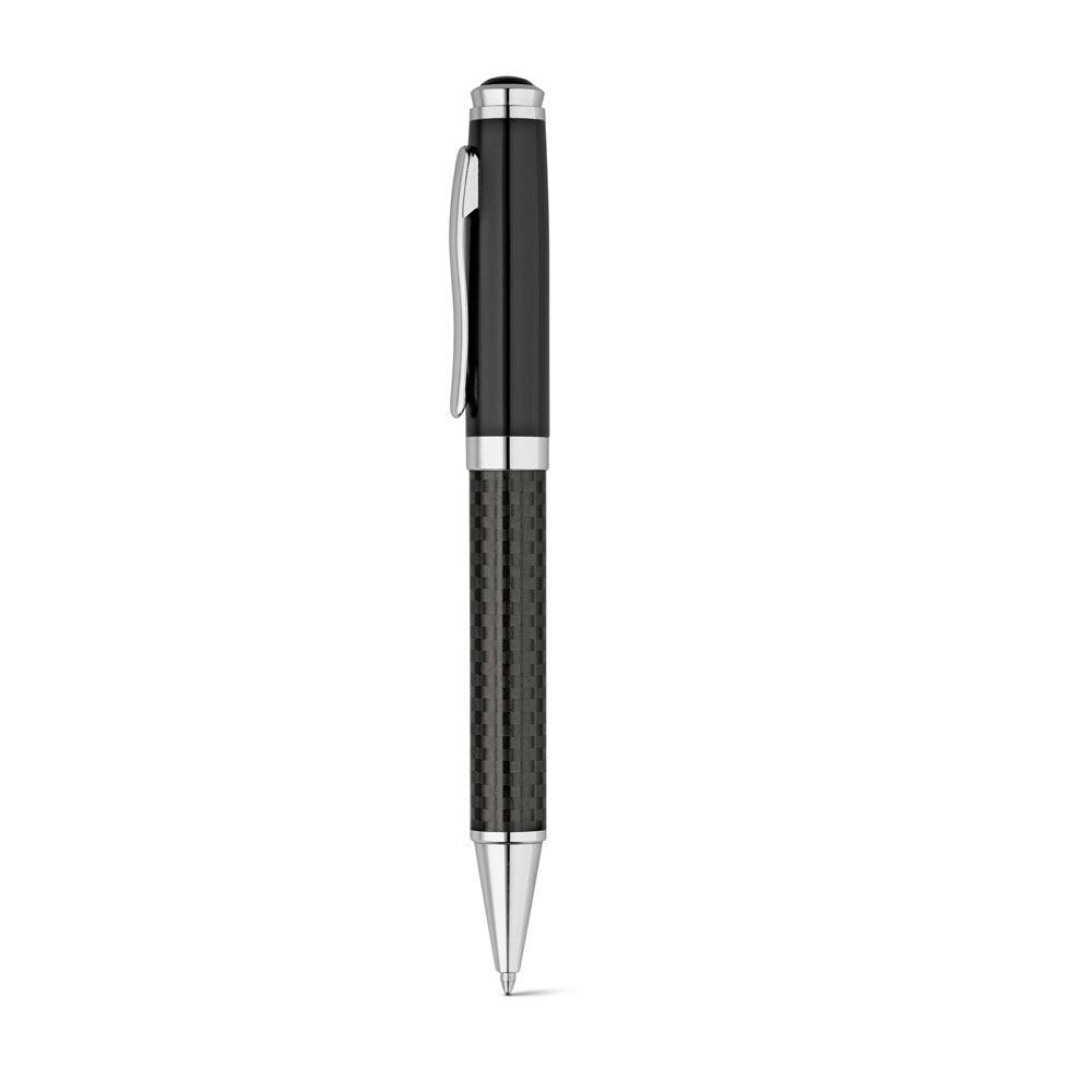 Chess. Roller Pen And Ball Pen Set In Metal And Carbon Fibre With Twist Mechanism