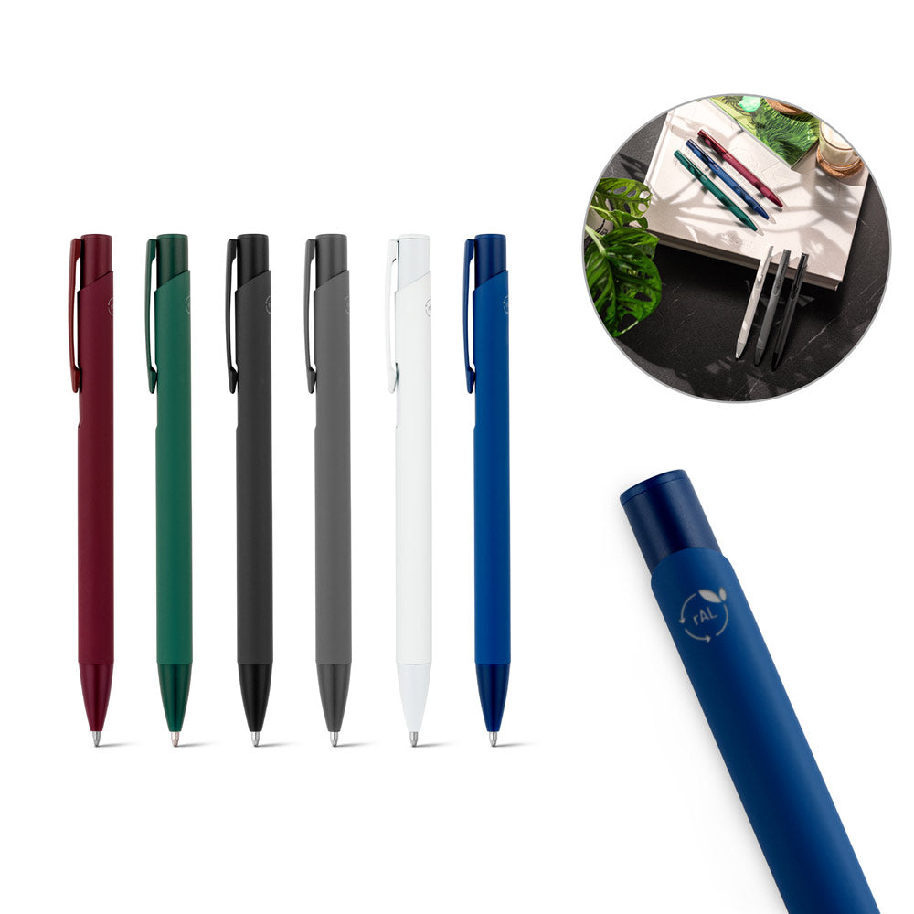 Clint. Recycled Aluminium (100% Ral) Ballpoint Pen With Rubber Finish