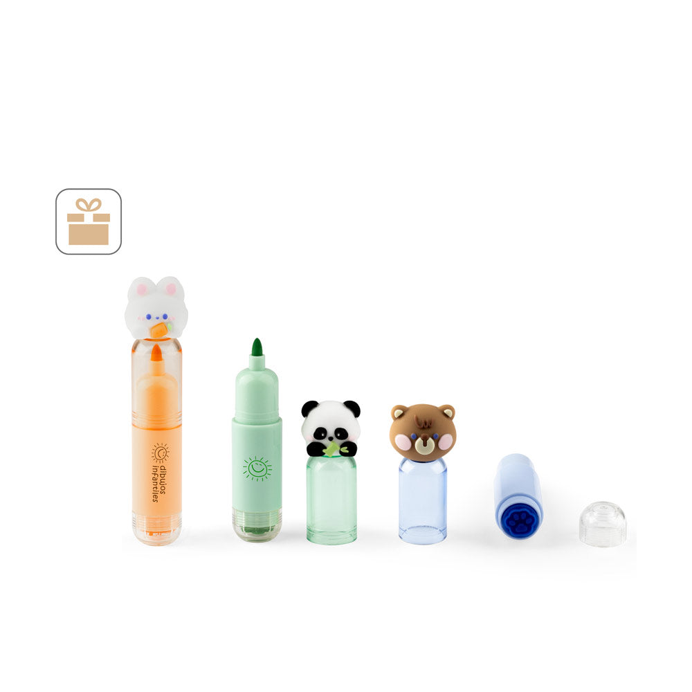 Tropical. Set Of 3 Markers Designed For Children In Abs