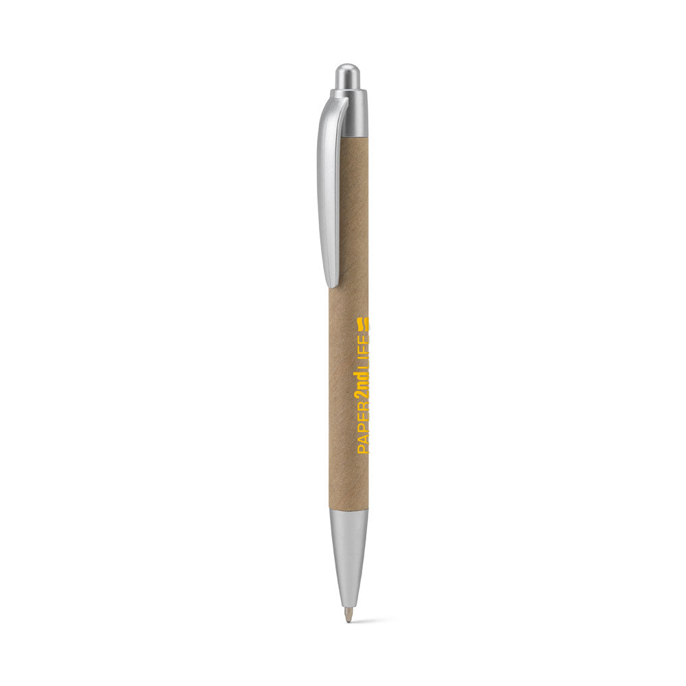 Kyra. Ballpoint Pen Made From 100% Recycled Paper And Details In Recycled Abs (100% Rabs)