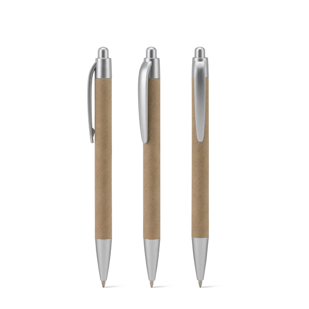 Kyra. Ballpoint Pen Made From 100% Recycled Paper And Details In Recycled Abs (100% Rabs)
