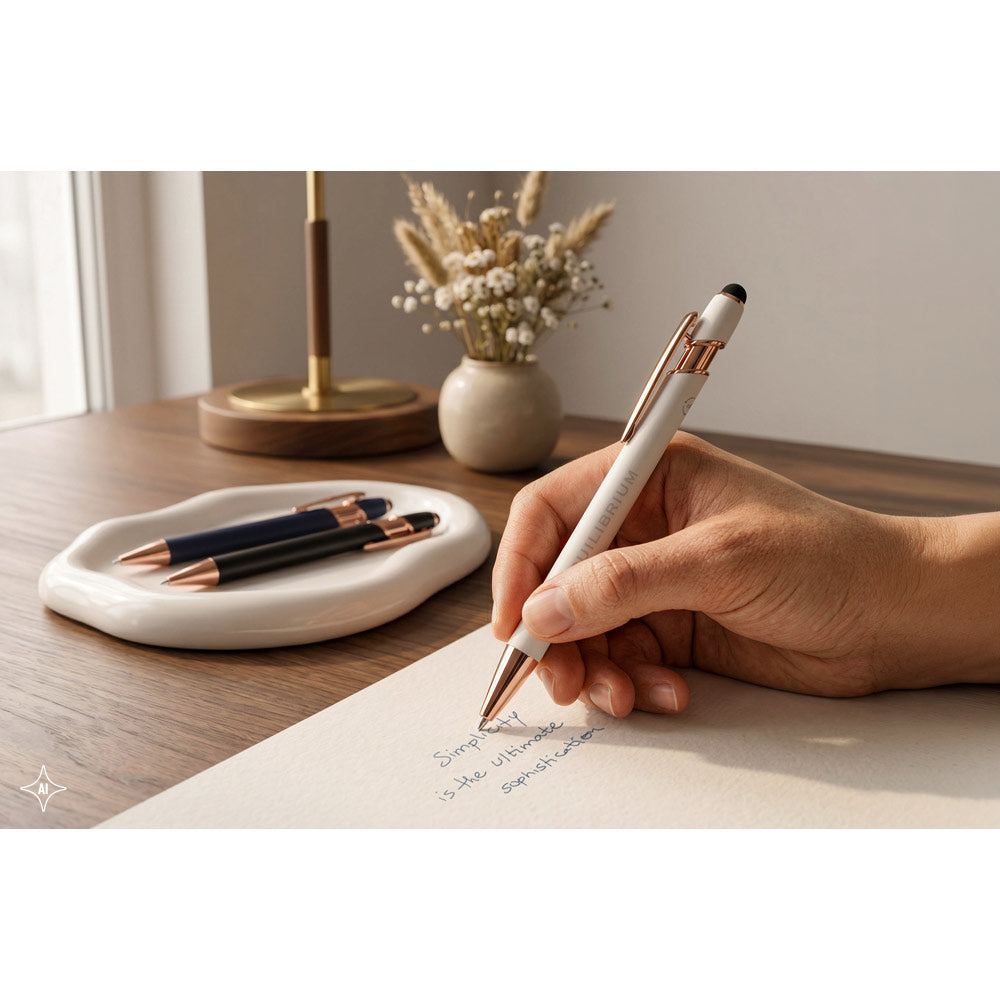 Neil Rose. Ballpoint Pen Made From Recycled Aluminium (100% Ral), With A Matt Finish And Blue Ink