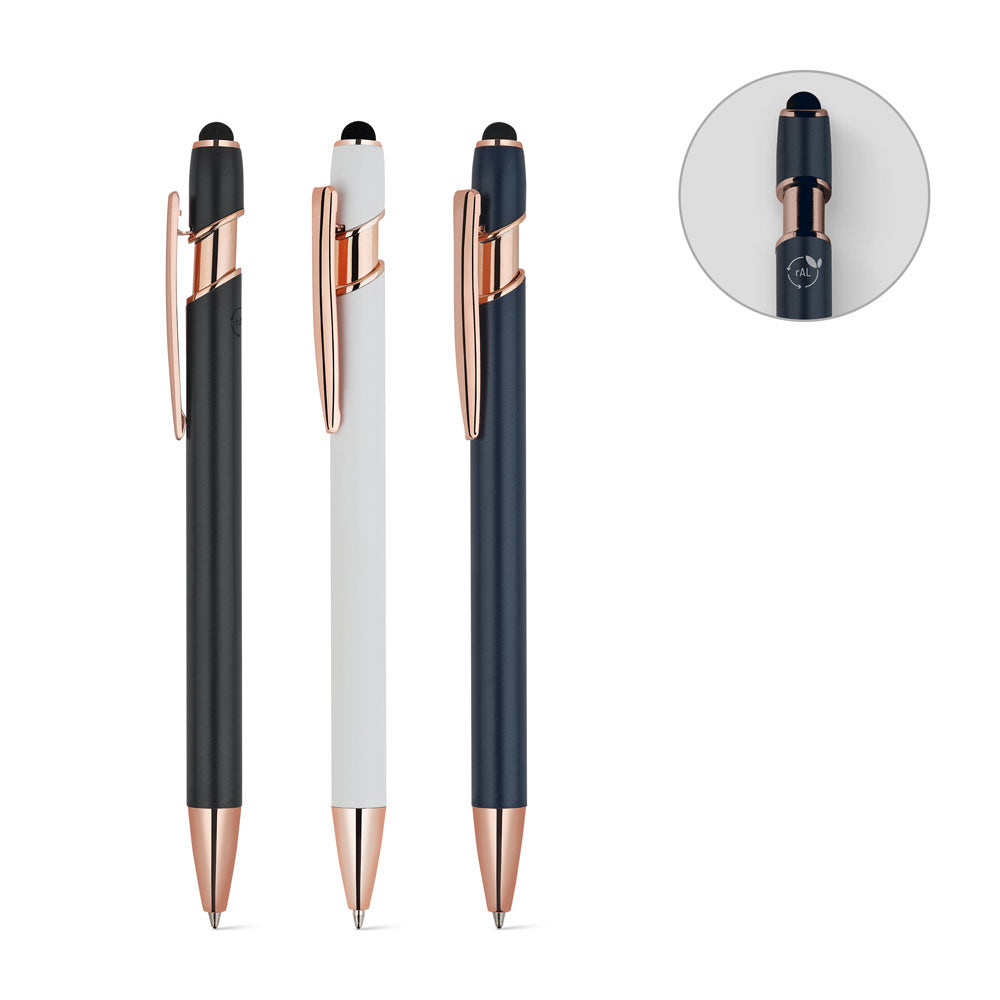 Neil Rose. Ballpoint Pen Made From Recycled Aluminium (100% Ral), With A Matt Finish And Blue Ink
