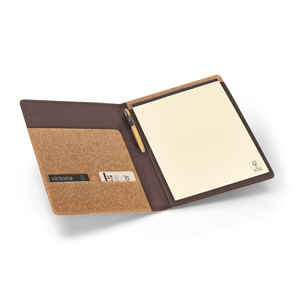 Serpa. A4 Cork Folder With A Block Of Plain Pages