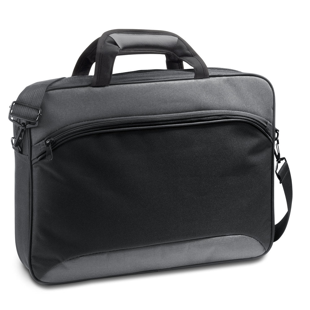 Santana. 15'6" Laptop Briefcase In 2 Tone 600D And 300D Polyester