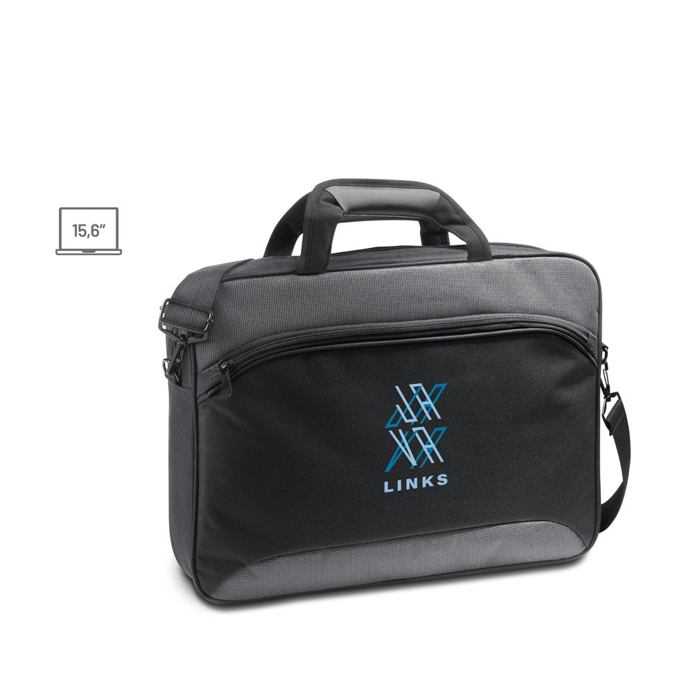 Santana. 15'6" Laptop Briefcase In 2 Tone 600D And 300D Polyester