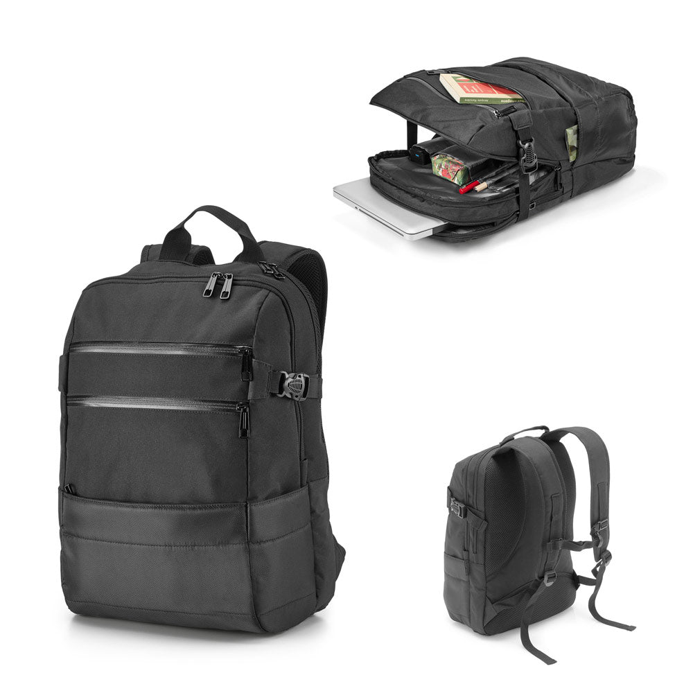 Zippers Bpack. 15'6" Laptop Backpack In 300D Polyester And 840D Jacquard
