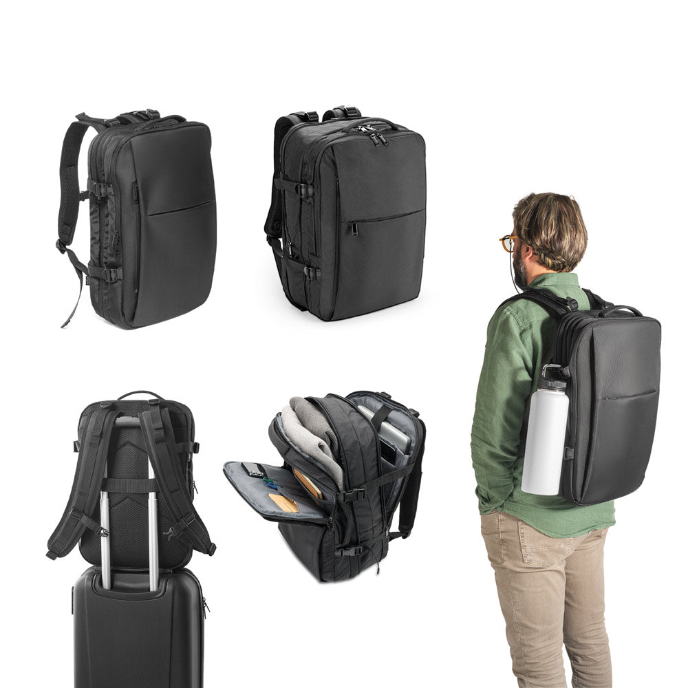 Dallas. High-Density Recycled 600D Polyester Travel Backpack For 17'3" Laptop