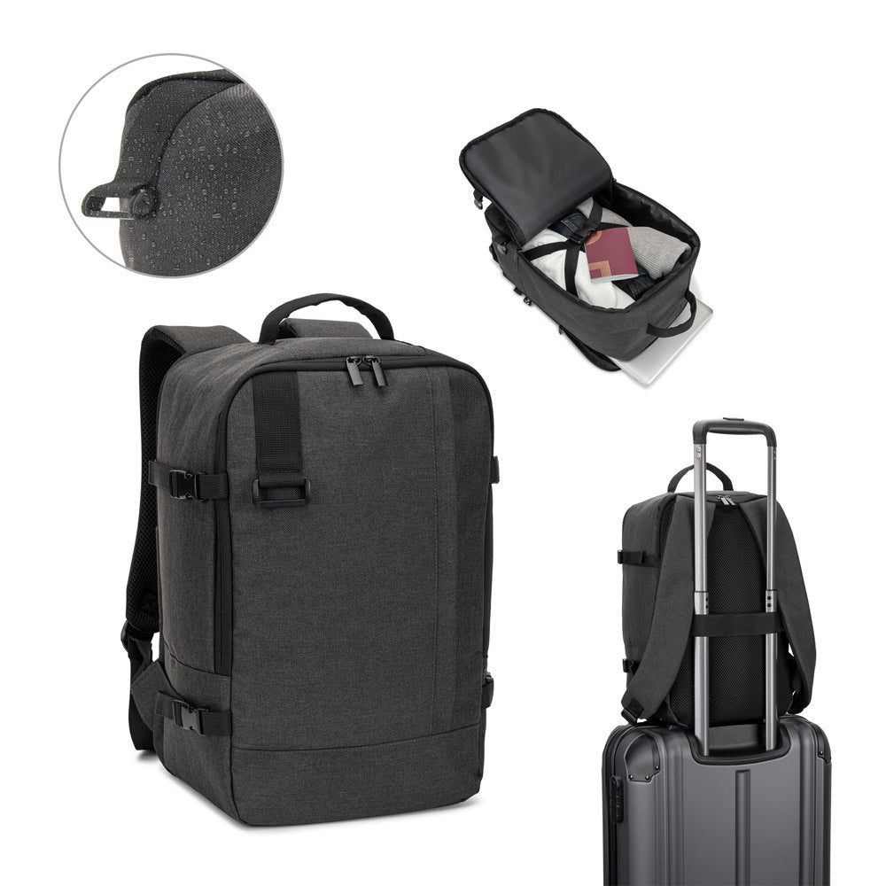 Cies. Backpack Made From High-Density 600D Recycled Polyester, Meeting Airline Size Requirements