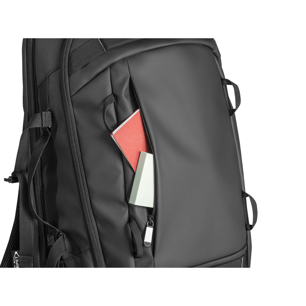 Kampala. Laptop Backpack In 900D, High-Density Recycled Polyester, With Water-Resistant Coating And 210D Recycled Polyester Lining 17'3"