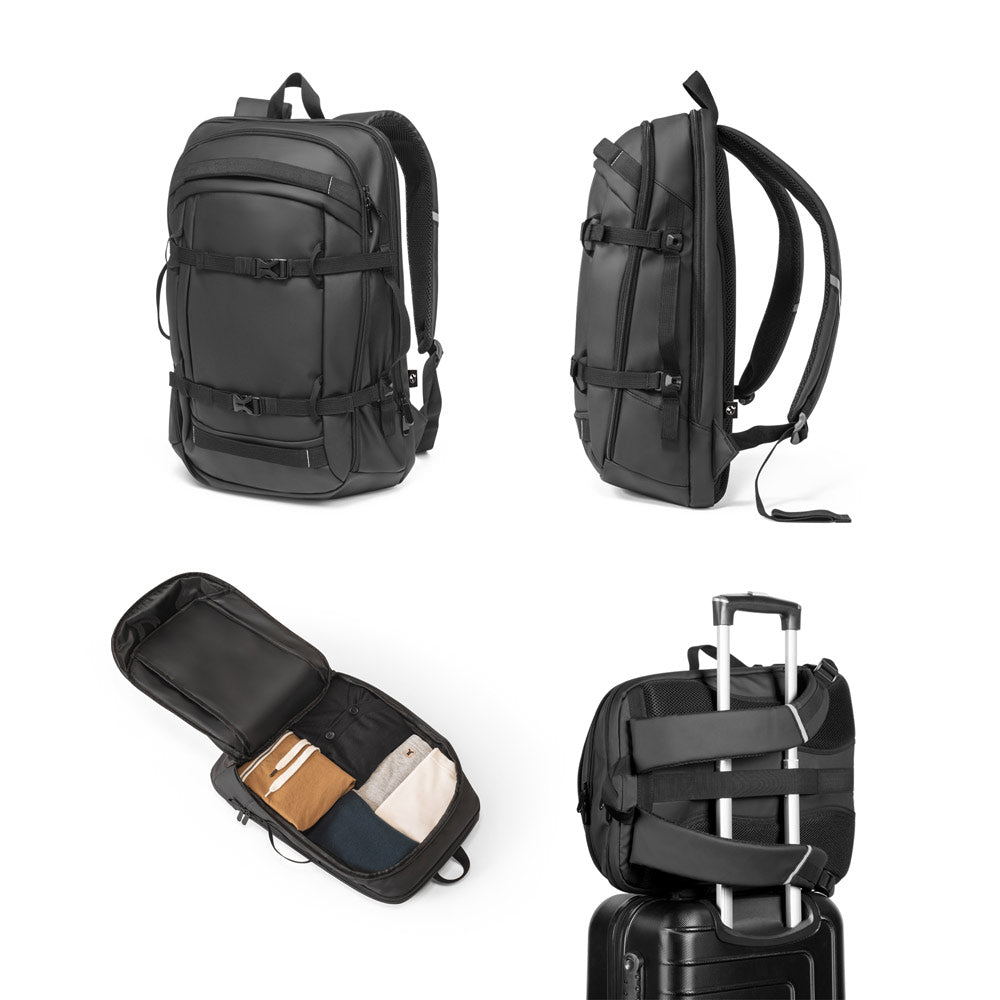 Kampala. Laptop Backpack In 900D, High-Density Recycled Polyester, With Water-Resistant Coating And 210D Recycled Polyester Lining 17'3"