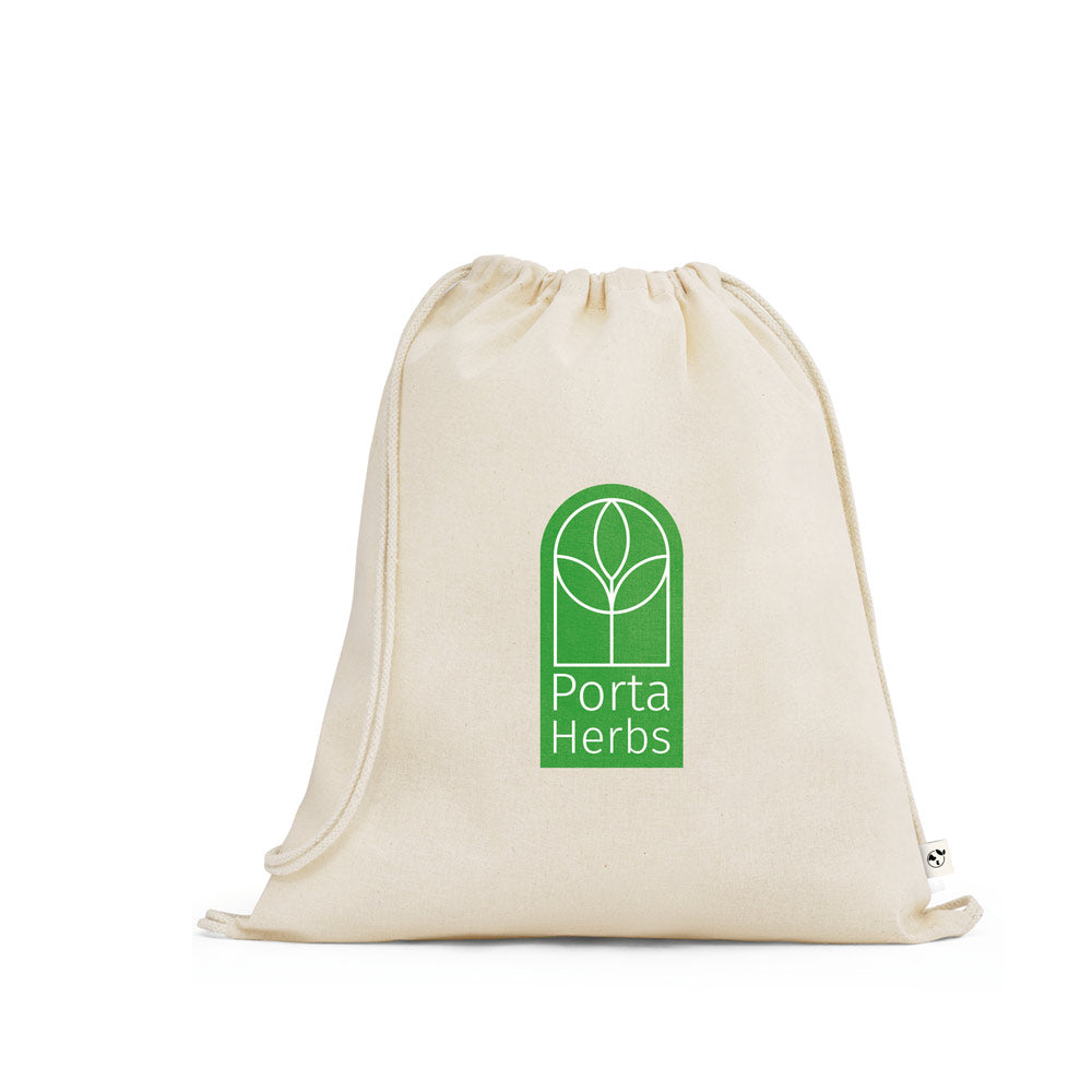 Belize. 100% Organic Cotton Drawstring Bag (140 G/M²)