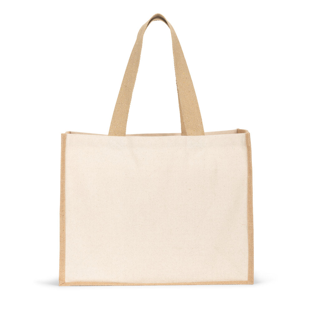 Helsinque. Canvas Bag (320 G/M²), With Bottom And Sides In Laminated Jute (350 G/M²) In Natural Tones