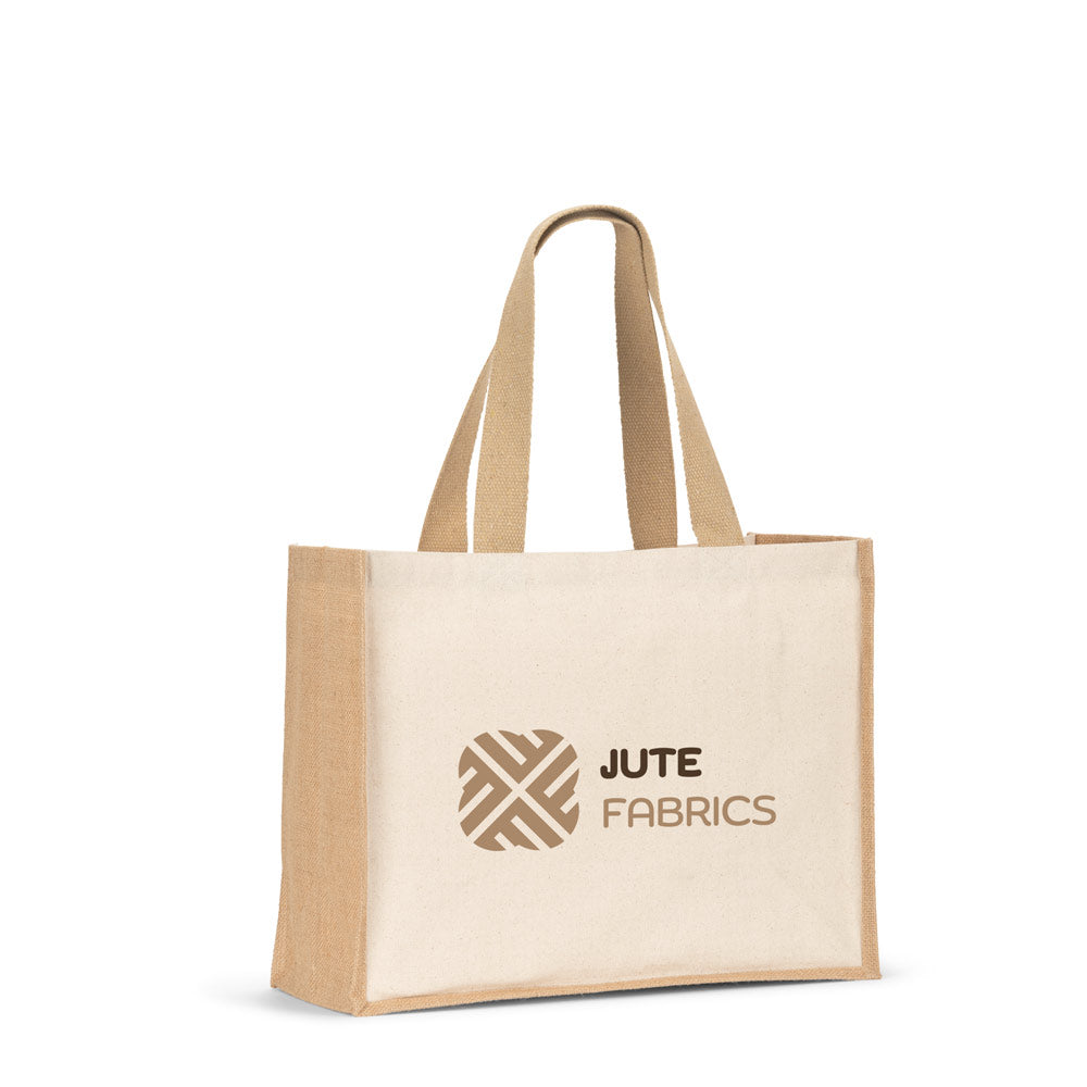 Helsinque. Canvas Bag (320 G/M²), With Bottom And Sides In Laminated Jute (350 G/M²) In Natural Tones