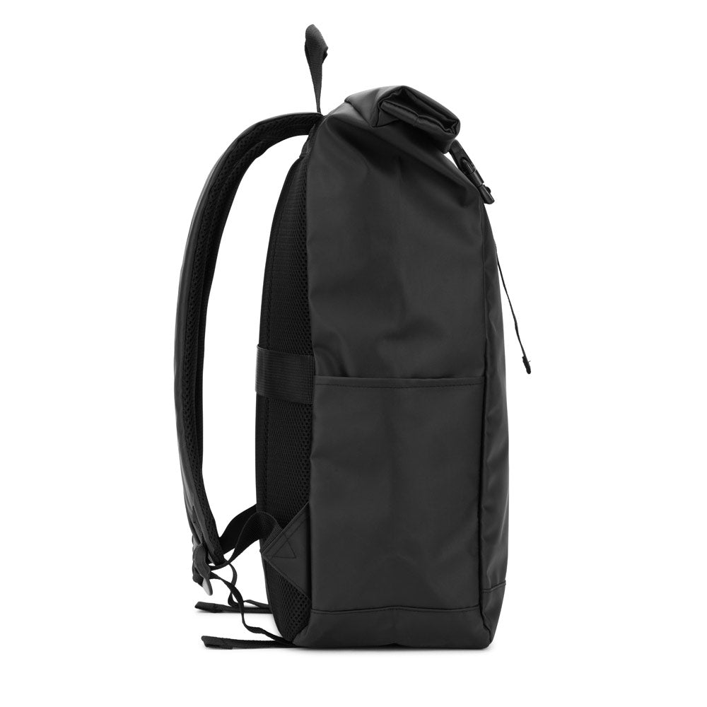 Osasco Bpack. Roll Top Backpack With A Zip System Design That Allows The Top To Be Rolled Up To Fit The Volume Of The Backpack, Made From 600D Recycled Polyester