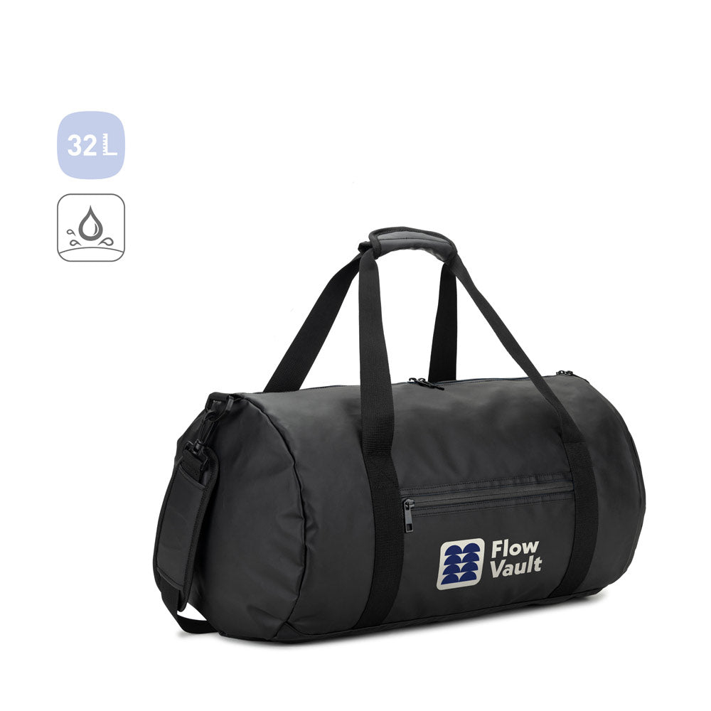 Osasco Sport. Cylindrical Sports Bag In High-Density 600D Recycled Polyester With Side Compartment For Shoes