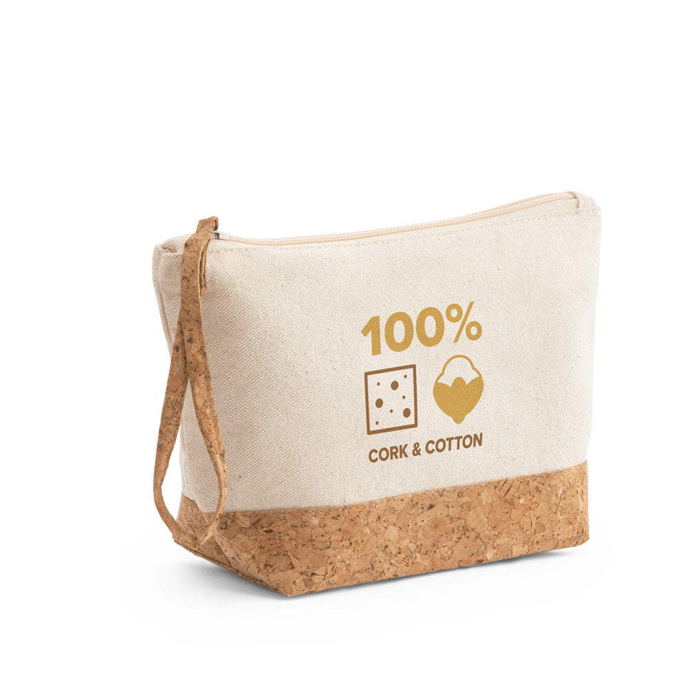 Blanchett. 100% Cotton And Cork Toiletry Bag