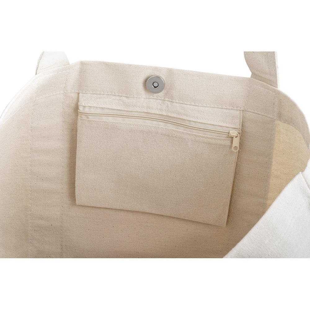 Ville. 100% Cotton Canvas Bag With Front And Inside Pocket (280 G/M²)