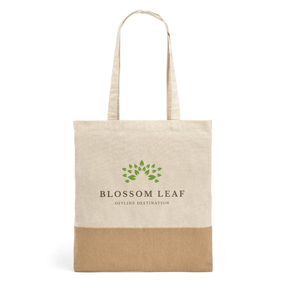 Mercat. 100% Cotton Bag (160 G/M²) With Imitation Jute Details