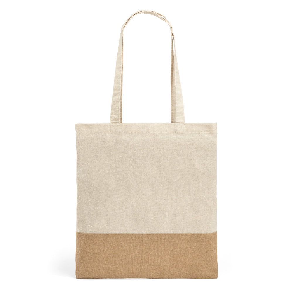 Mercat. 100% Cotton Bag (160 G/M²) With Imitation Jute Details