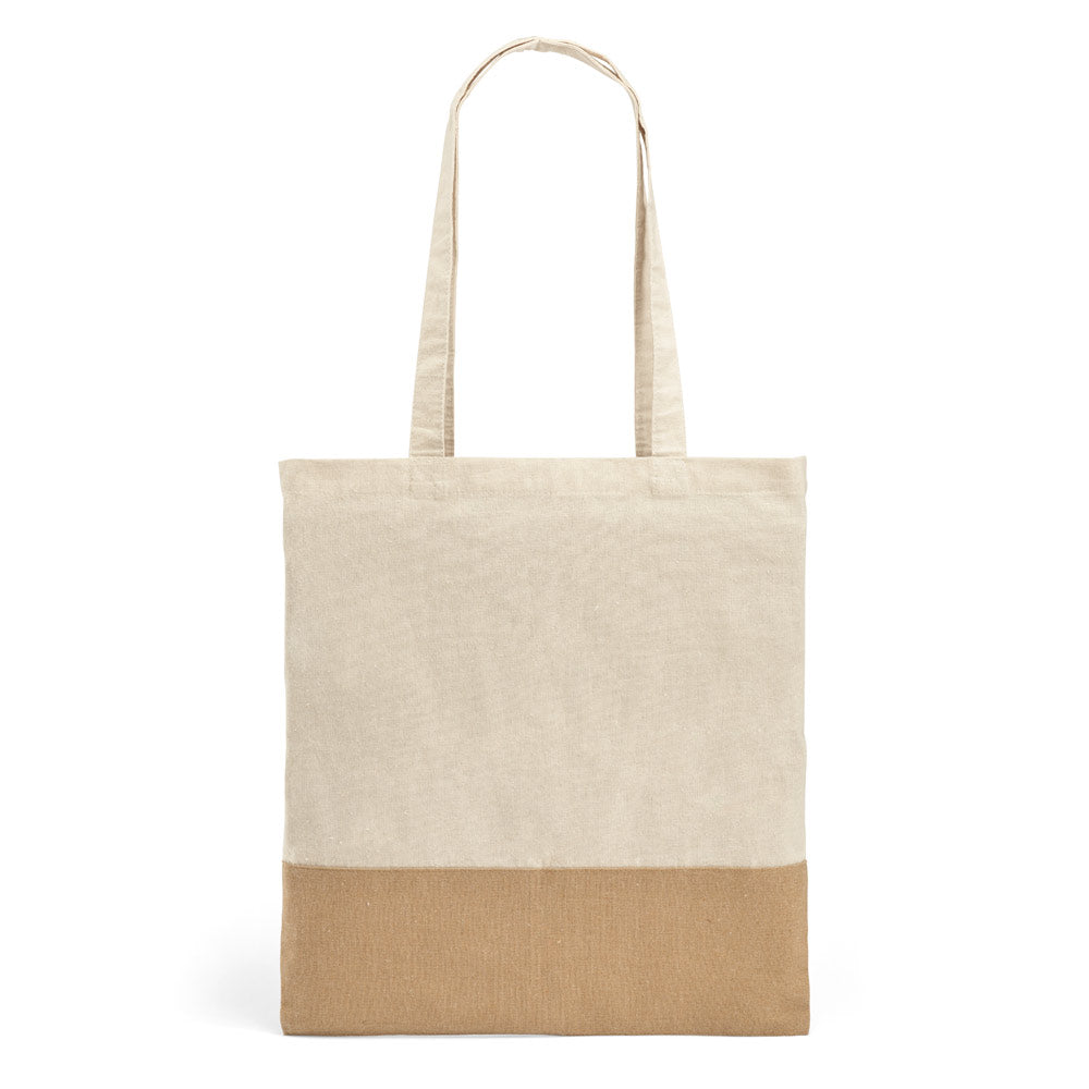Mercat. 100% Cotton Bag (160 G/M²) With Imitation Jute Details