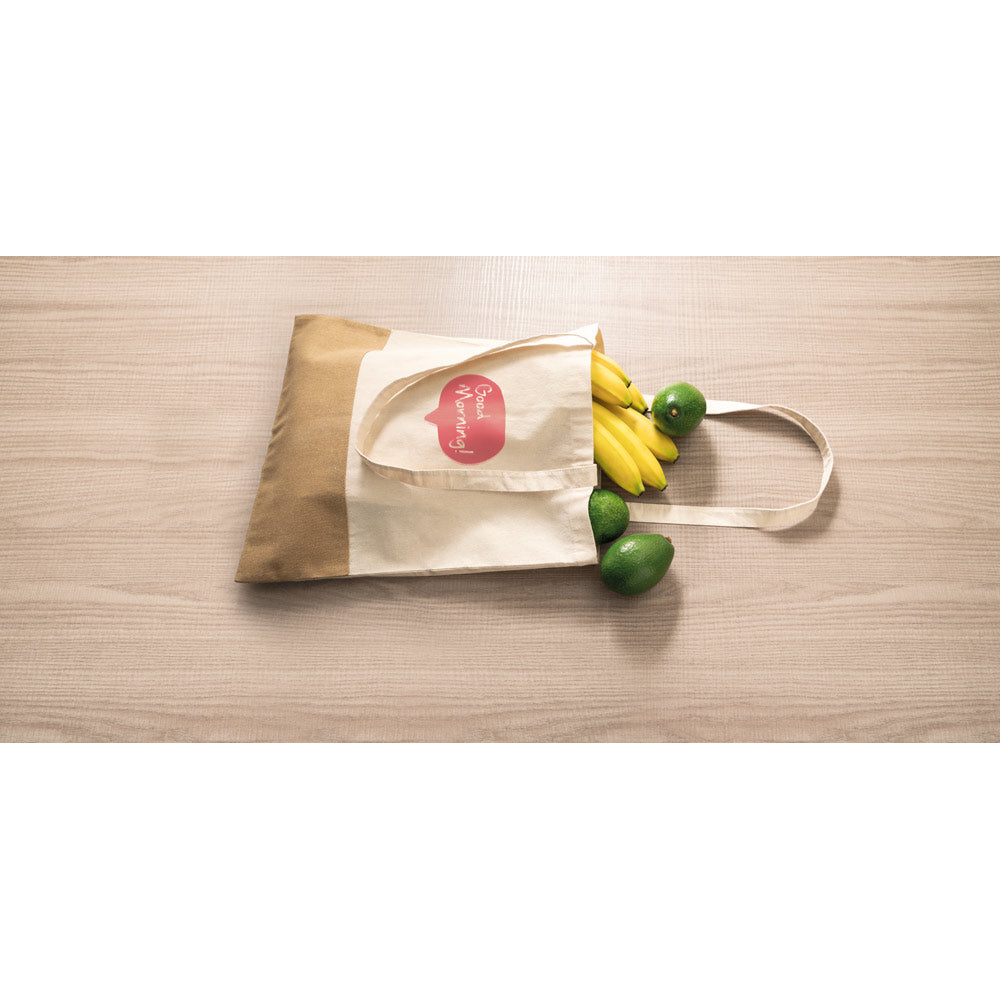 Mercat. 100% Cotton Bag (160 G/M²) With Imitation Jute Details