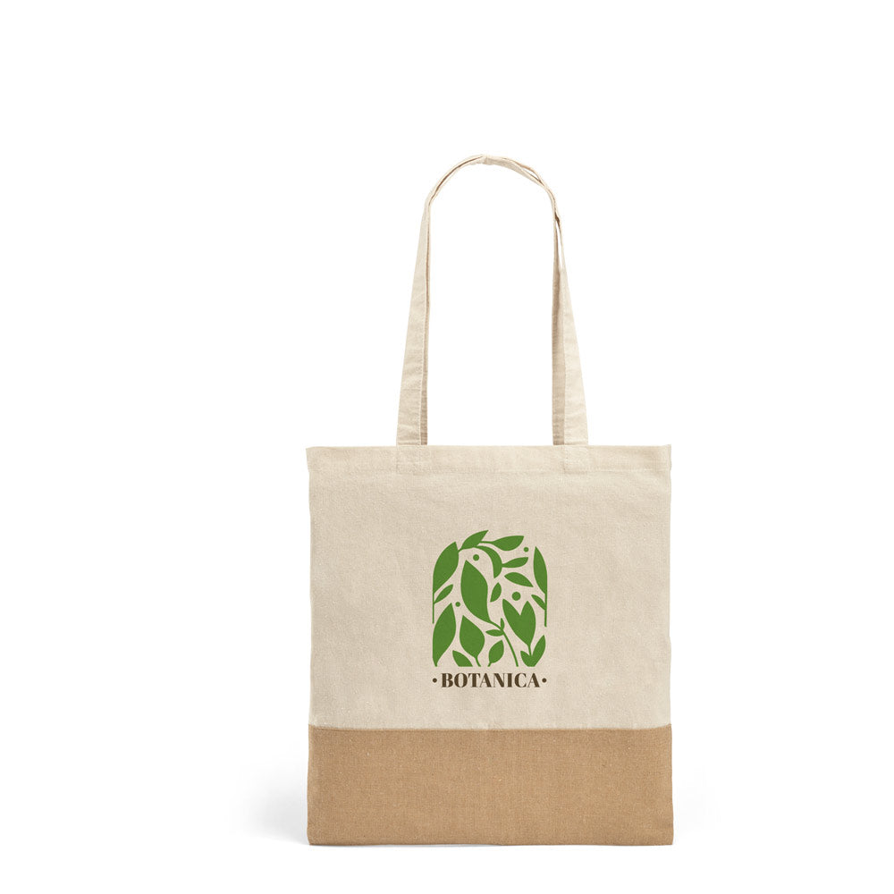 Mercat. 100% Cotton Bag (160 G/M²) With Imitation Jute Details