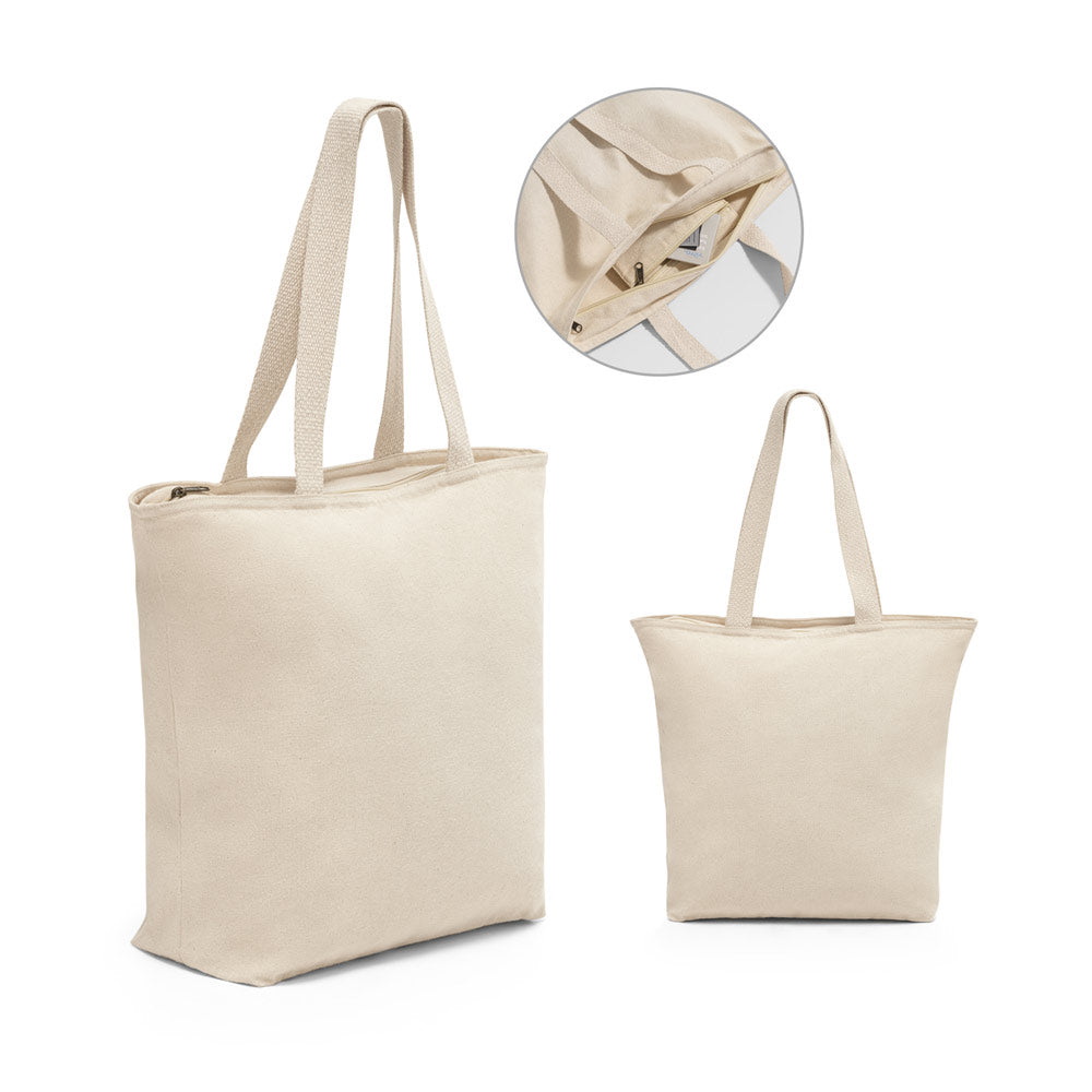 Hackney. 100% Cotton Bag With Zipper (280 G/M²)