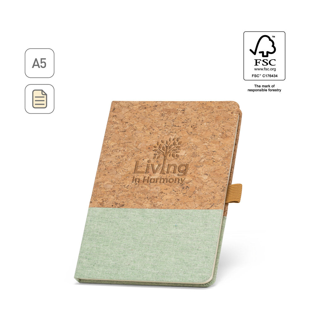 Klee. A5 Notebook In Cork And Linen With Lined Sheets