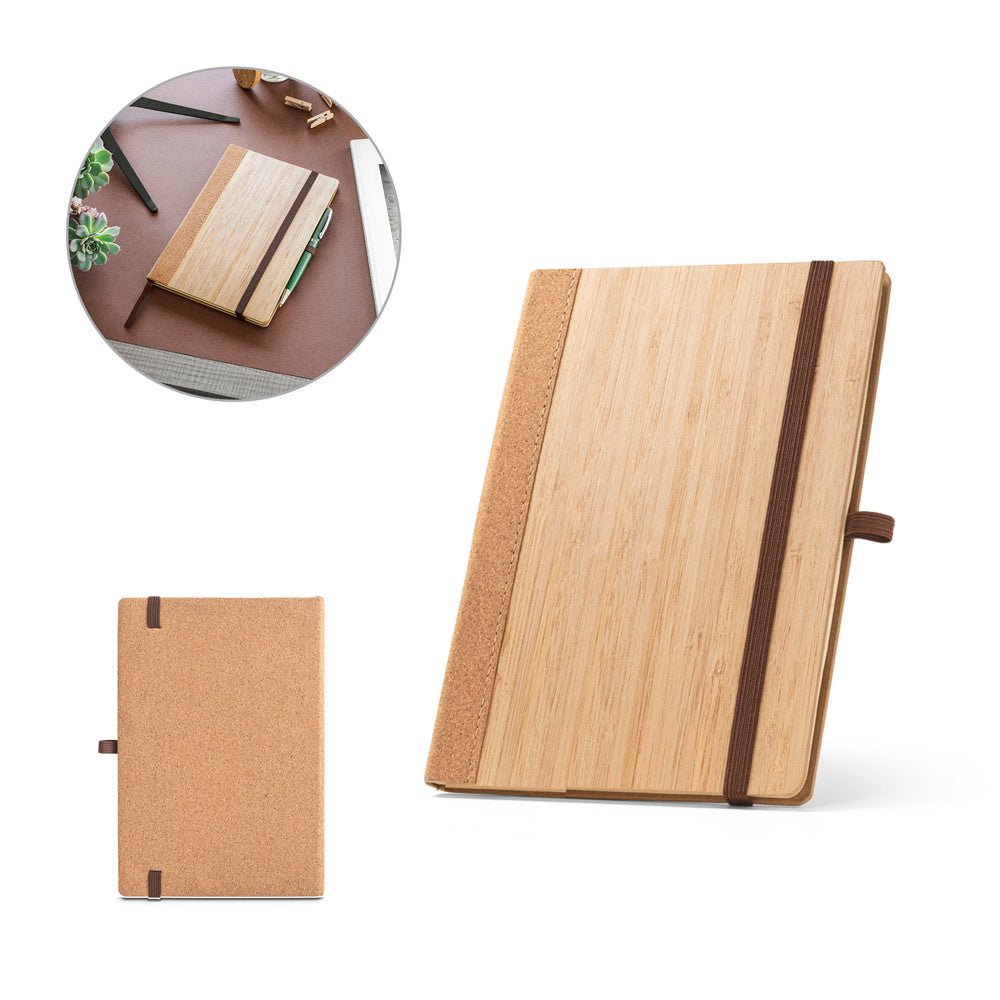 Orwell. A5 Notebook In Bamboo And Cork Sheets With Lined Sheets