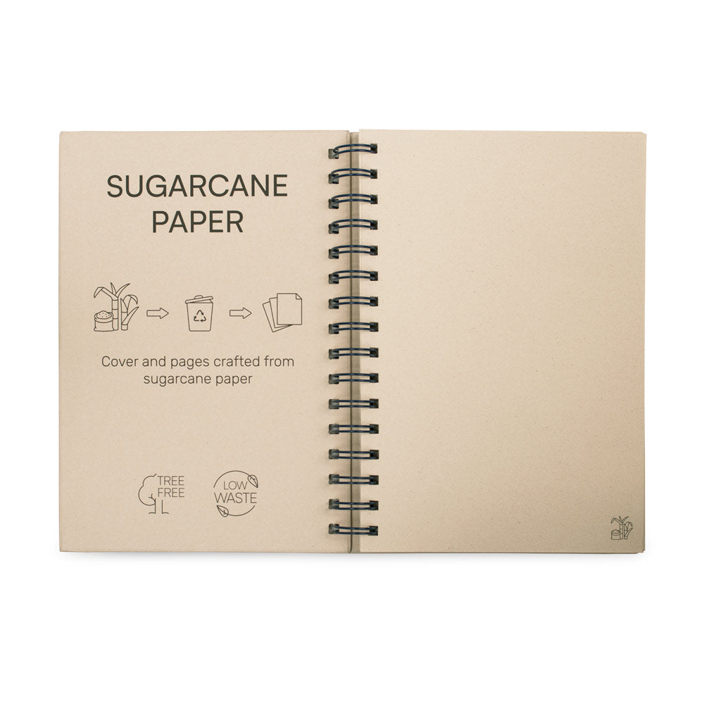 Proust. A5 Notebook With Rings, Hard Cover, Made Of Sugar Cane Paper (80% Sugar Cane) With Plain Pages