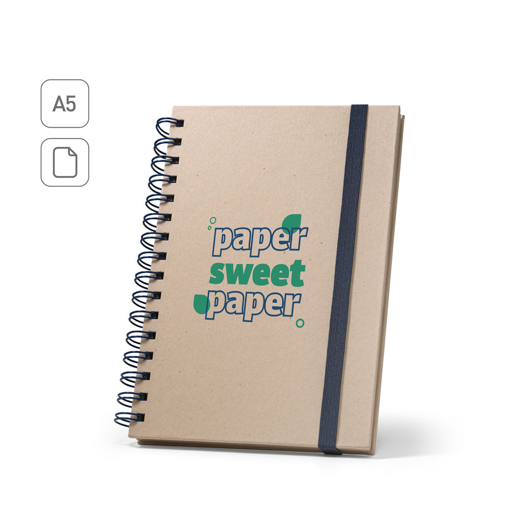 Proust. A5 Notebook With Rings, Hard Cover, Made Of Sugar Cane Paper (80% Sugar Cane) With Plain Pages
