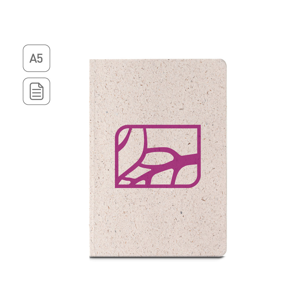 Organic Rigid. A5 Notepad With Hard Cover Made From Organic Elephant Matter (80%)