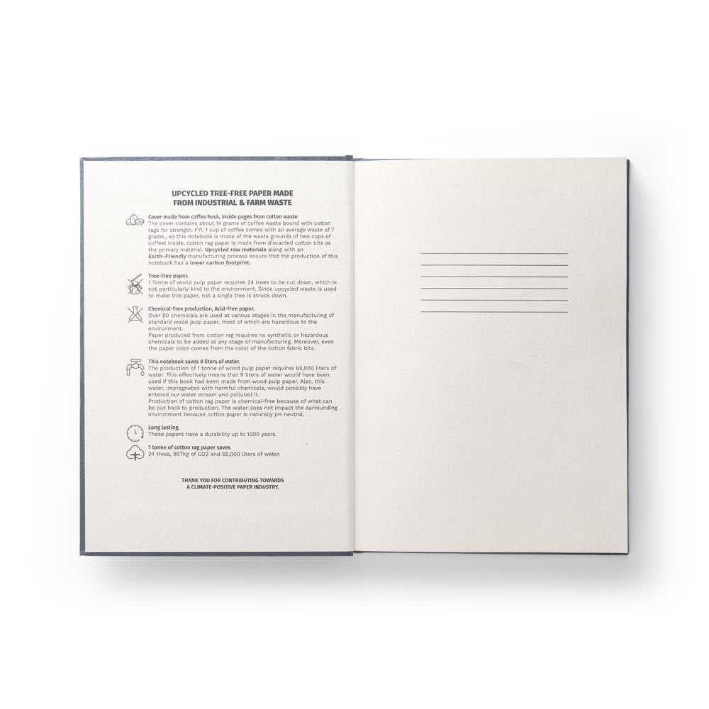 Coffeepad Rigid. A5 Notepad With Hard Cover Made From Coffee Husk Waste (65%)