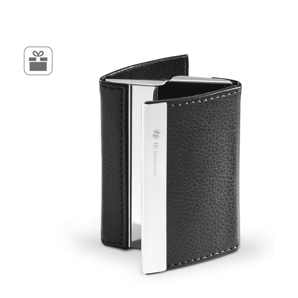 Lone. Double Card Holder In Metal And Pu