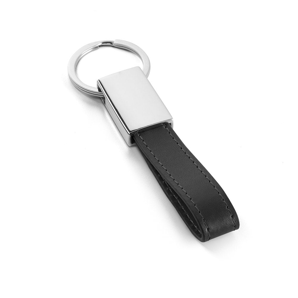 Watoh. Round Metal And Pu Keyring