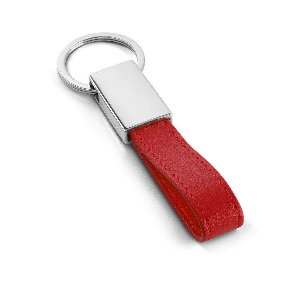 Watoh. Round Metal And Pu Keyring