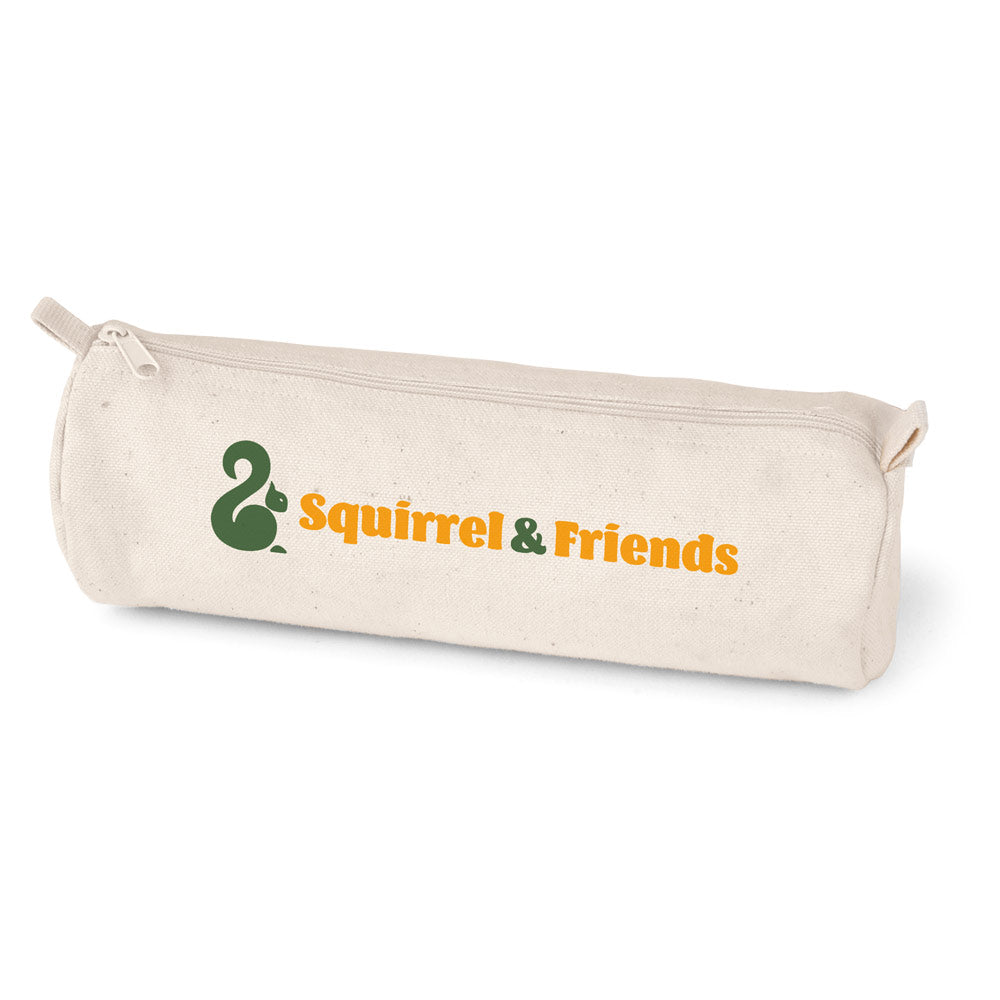 Schooli. 100% Cotton Canvas Pencil Case (290 G/M²) With A Cylindrical Design