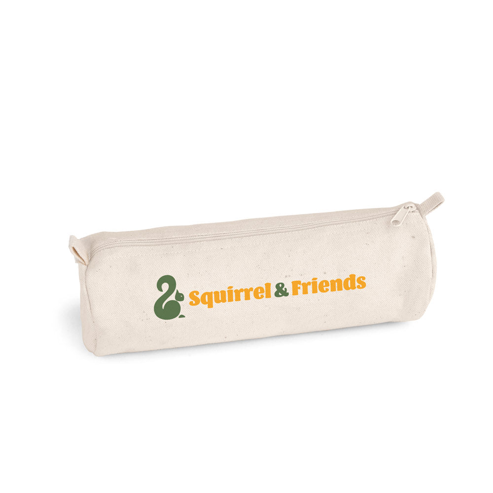 Schooli. 100% Cotton Canvas Pencil Case (290 G/M²) With A Cylindrical Design