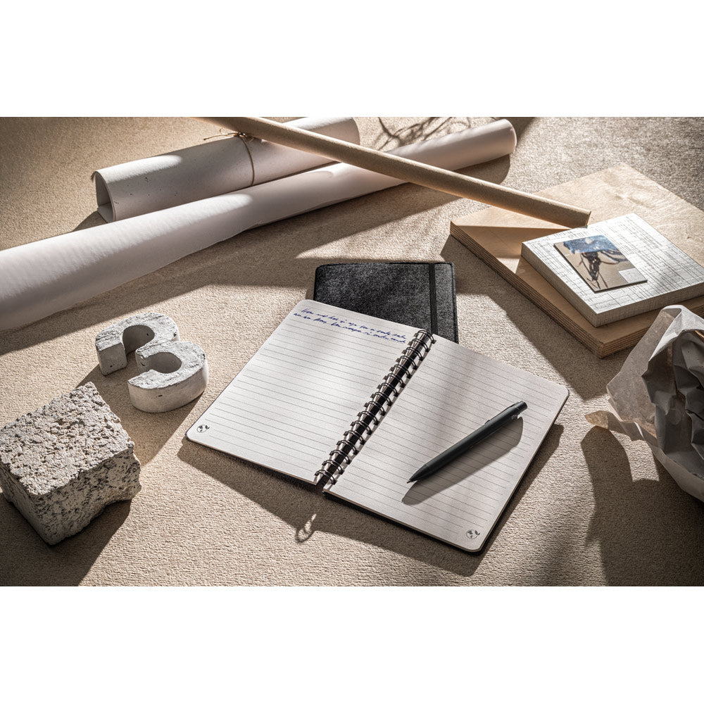 Baldwin. A5 Notepad With Recycled Felt Cover (100% Rpet) And Lined Pages In 100% Recycled Paper