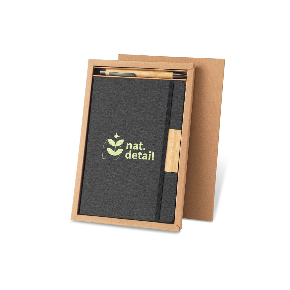 Homero. Set Consisting Of A Hardcover A5 Notepad And A Bamboo Ballpoint